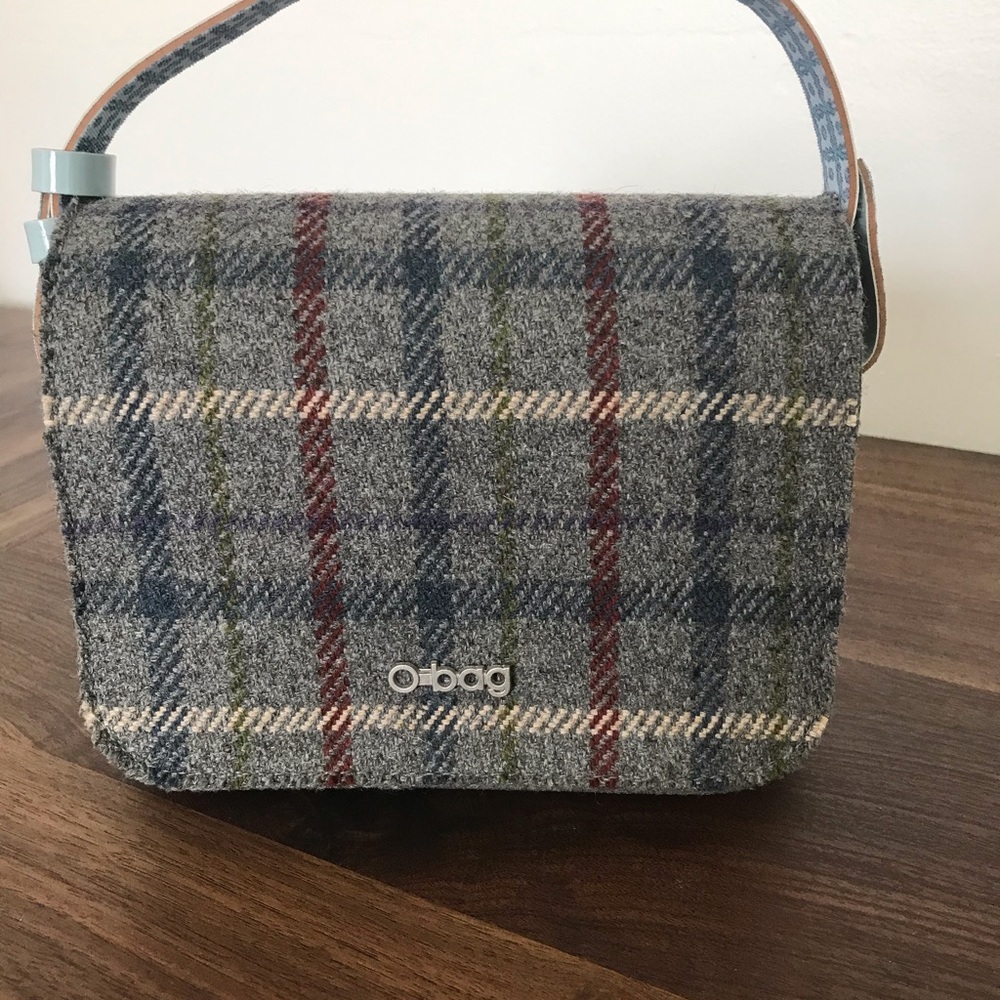 Obag Gray Wool Leather Mini Tote Handbag Compound
